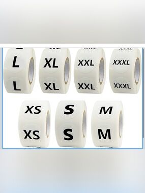 2800 PCs Clothing Size Round Sticker Labels in Full 7 Sizes